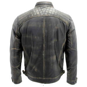Veste en cuir de mouton véritable pour hommes Vêtements d'extérieur vintage de style motard Conception personnalisée OEM Vestes pour hommes de haute qualité - Product Image 2