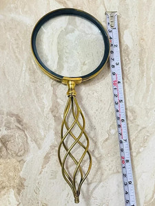 Lupa de latón marítimo Vintage antiguo con mango único resistente, artesanía de Metal artesanal inusual, artículo coleccionable de regalo - Product Image 2