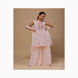 Vestido de boda de algodón de seda de alta calidad para mujer Salwar Kameez estilo paquistaní bordado pesado mejor calidad vestido musulmán dibujado a mano - Product Image 5
