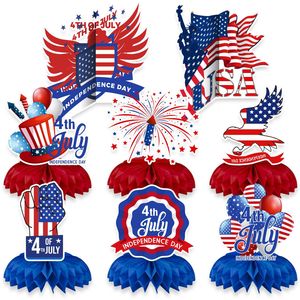 New Title Modern Independence Day Theme <b>Honeycomb</b> Tabletop <b>Decor</b> for Festive Party Atmosphere - Product Image 5