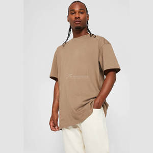 T-shirt surdimensionné pour hommes 100% coton personnalisé en gros 300 Gsm haute qualité tricoté motif solide conception vierge poids lourd - Product Image 4