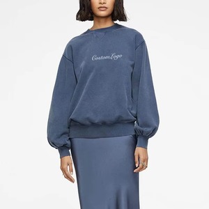 Taux d'usine respirant dernière personnalisé col rond polaire coton pull surdimensionné col rond Vintage femmes sweat 2025 - Product Image 5