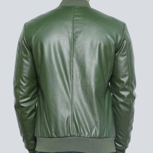Chaqueta de Cuero para Hombre 2025, Color Sólido, con Cuello Alto y Logotipo Frontal, Transpirable, Estilo Urbano para Invierno - Product Image 3