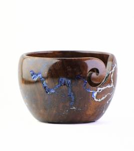 Bol à laine en bois, figurine Lichtenberg en résine, diamètre 7x4, cadeau personnalisé pour les tricoteuses, bol à laine en bois - Product Image 4