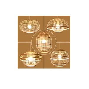Lámpara Colgante Artesanal de Ratán y Hierro, Pantalla de Lámpara Tipo Domo, Diseño Moderno, Bombilla LED E27, Color Personalizable, para Uso en Hoteles y Residencias - Product Image 2