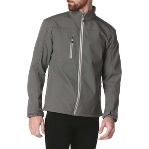 Veste coupe-vent en polaire douce pour hommes, brodée, col montant, coupe-vent, imperméable, manteau softshell, fermeture éclair décontractée. - Product Image 1