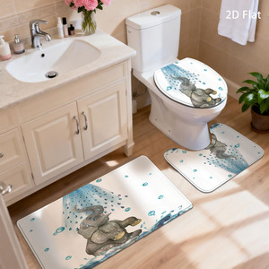 Custom Printed <b>Bath</b> Mat Bathroom Rug <b>Set</b> for Bathroom Non-Slip <b>Shower</b> Curtain <b>Bath</b> Mat - Product Image 6