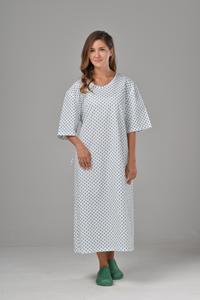 Robe d'hôpital unisexe en coton avec impression à pois réutilisable et uniforme de patient pour femmes bon marché en vente en gros - Product Image 5