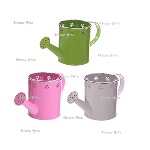 Juego de 4 latas de agua multicolores de hierro de calidad de lujo con rociador Accesorios de decoración de jardín perfectos - Product Image 2