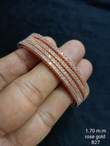 Indian Exclusive Silver Plated Bangles American Diamond Cubic Zircon Traditional Ethnic Fashionable <b>Pearl</b> Bangles American - Product Image 2