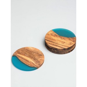 Best Quality Handicrafts Epoxy Resin Acacia Wood <b>Coaster</b> Handmade Wooden <b>Drink</b> Tea and Coffee Mug <b>Coasters</b> - Product Image 5