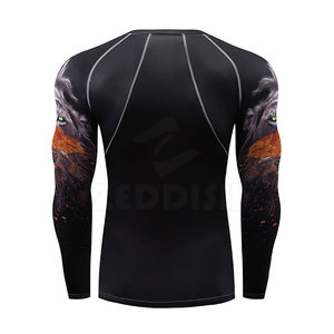 Camiseta de entrenamiento de lucha transpirable de secado rápido con patrón sólido personalizado para hombre con cuello redondo de alta calidad - Product Image 3