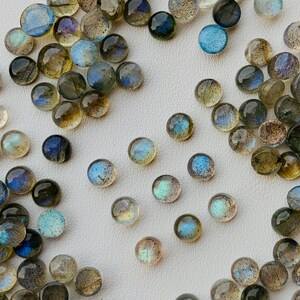 Labradorite naturelle de haute qualité Rajasthan 4mm 5mm 10mm 12mm coupe ovale calibré dos plat lâche faisant collier fait main - Product Image 6