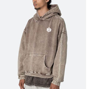 เสื้อฮู้ดผ้าฝ้ายโอเวอร์ไซส์สำหรับผู้ชายเสื้อมีฮู้ดพิมพ์โลโก้ - Product Image 2