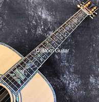 Personnalisé 41 pouces Dreadnought D45D Deluxe ormeau reliure arbre de vie incrustation solide Europe épicéa guitare acoustique