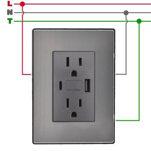 เต้ารับติดผนัง, MXIXB-004, 4 ชิ้น, USB A/USB C/เต้ารับแบบดูเพล็กซ์, 110/125-250VAC, 15A, 50/60Hz, 5VDC, 3A, สีเงิน/อ็อกซ์ฟอร์ด - Product Image 3