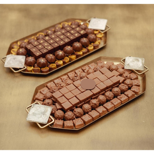 Wedding Chocolate Tray Exclusive Metal Chocolate Platter With Floral Handles Elegant Chocolate <b>Dessert</b> Tray For Parties - Product Image 4