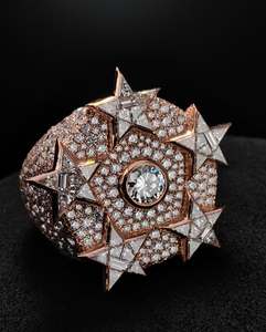 Custom Gold Color Full Iced VS Moissanite Diamond Champion <b>Ring</b> 925 <b>Silver</b> <b>Pinky</b> <b>Ring</b> <b>for</b> <b>Men</b> Hip Hop Style <b>for</b> Engagement - Product Image 1