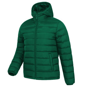 Chaqueta acolchada con cremallera de invierno de tela de burbuja de color sólido - Product Image 5