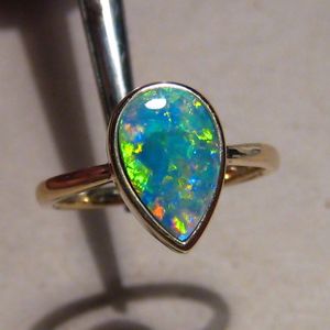 Solid 925 Sterling <b>Silver</b> Engagement <b>Ring</b> Pear Cut Ethiopian <b>Opal</b> Bezel Setting Handmade for Women Girls for Wedding Party Fine - Product Image 4