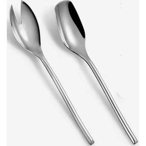 Ensemble de couverts en acier de style moderne pour servir la salade, serveur à salade en métal avec poignée, couverts décoratifs miroir pour la cuisine - Product Image 4