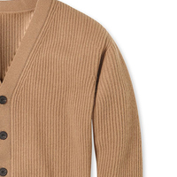 Pull col V 100 % coton, chaud et doux, tricoté, décontracté, pour l'hiver, unisexe, respirant, doublure en laine, personnalisable, haute qualité
