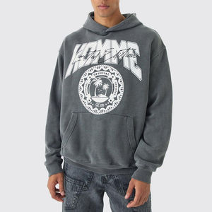 Vente en gros Fabricant personnalisé Sweat à capuche surdimensionné délavé à l'acide Street Wear Sweats à capuche délavés à l'acide pour hommes - Product Image 1