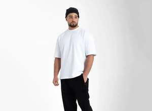 T-shirt vintage lourd délavé à l'acide pour hommes, t-shirt surdimensionné de créateur à épaules tombantes amples - Product Image 3