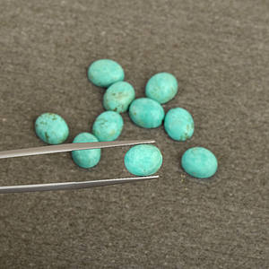 Tamaño personalizado forma ovalada verde cabujón suelto calibrado piedra preciosa Arizona turquesa Kingman piedras preciosas sueltas para la fabricación de joyas - Product Image 1