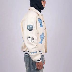 Blouson de baseball en cuir de moto avec logo brodé chenille vintage personnalisé bombardier d'hiver en cuir pour l'extérieur veste universitaire Lettermen - Product Image 4