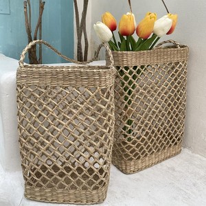 Kitchen accessory luxury straw <b>storage</b> <b>basket</b> for onion and potato seagrass <b>hanging</b> fruit <b>baskets</b> - Product Image 5