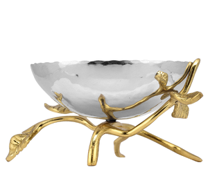 Cuenco de acero inoxidable Mesa decorativa redonda de diseño maravilloso con acento floral en precio al por mayor - Product Image 3