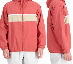 Coupe-vent de grande taille à capuche imperméable pour hommes Veste de pluie pour la course à pied avec poches zippées et logo personnalisé pour l'extérieur High Street - Product Image 6