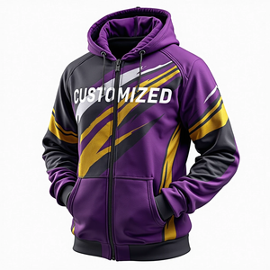 เสื้อกันหนาวมีฮู้ดแบบสวมหัวมีซิปโอเวอร์ไซส์ของผู้ชายผ้าฟลีซแบบลำลองแนวสตรีทสำหรับฤดูหนาวทนทานปรับแต่งได้ผ้าฝ้ายผสมเป็นมิตรต่อสิ่งแวดล้อม - Product Image 5