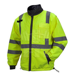 Veste de sécurité légère en polyester à fermeture éclair Matériau respirant et réfléchissant pour le travail et les activités de plein air - Product Image 1