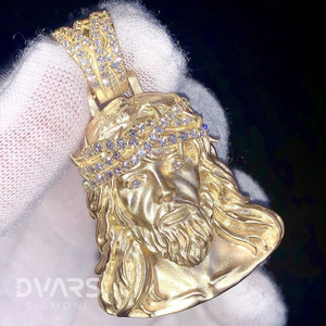 Solid 925 Silver 18K <b>Gold</b> Plated Luxury Certified Moissanite Jesus Piece Iced <b>Cross</b> Pendant Custom Ice Christ Fashion - Product Image 2