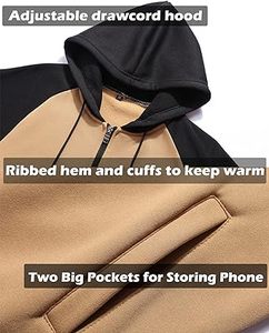 Sudadera con Capucha CozyFlex Haven para Hombre, con Cierre Completo, Transpirable, Resistente al Viento, Personalizable, con Estampado Sólido, Cuello con Capucha Relajado, Cálida para Invierno - Product Image 4