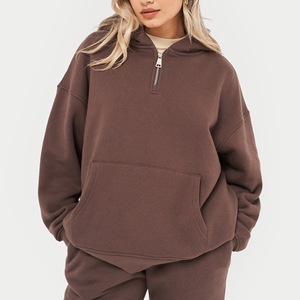 Sudaderas con capucha con logotipo personalizado Sudaderas sueltas de algodón/poliéster con bordado liso para mujer Sudadera con capucha de diseño único de gran tamaño para mujer - Product Image 4