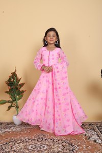Prêt à porter Bonne qualité Vêtements pour enfants Fox Georgette Digital Print Work Fancy Designer Gowns Modeste Traditional Muslim Clothing - Product Image 2