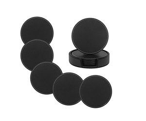 <b>Leather</b> Coaster Set Wholesale PU <b>Leather</b> Coaster for Promotional and Customized Size Kitchenware and Restaurants - Product Image 2