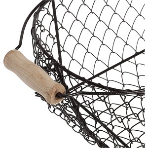 ตะกร้าลวดทรงรีพร้อมที่จับไม้สไตล์วินเทจ - Product Image 3