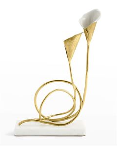 Bougeoir de Noël en laiton abstrait de luxe, écologique, fait à la main, décoration d'intérieur moderne, ornement en métal doré, art moderne - Product Image 5