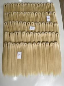 Extensions de cheveux vierges humains blonds 613, lisses, 100% cuticules alignées, non traitées, double trame machine, cheveux vietnamiens - Product Image 3