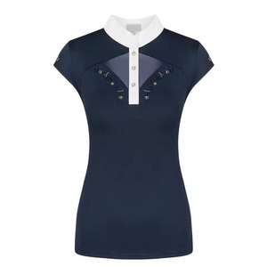 Camisa ecuestre de manga corta de alta calidad con logotipo personalizado para mujer, camisa Ecuestre para la venta, impresión personalizada - Product Image 4