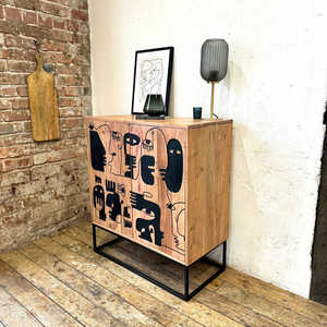 Modern Pablo Solid Acacia Wood 2 Door <b>Sideboard</b> for Living Room & Hotel Use - Product Image 3