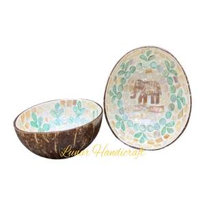 ชุดชามกะลามะพร้าวพร้อมเคลือบแล็กเกอร์ทำด้วยมือในเวียดนามเองชุดตกแต่งจานอาหารงานแต่งงานแบบทันสมัย - Product Image 4