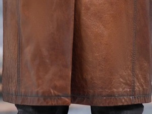 Stylish Plus Size Soft Lambskin Leather Waterproof Print Trench Coat Comfortable Vintage Multi <b>Pockets</b> Overcoat Standard - Product Image 6