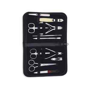 Vente chaude 11 PCS Réutilisable En Acier Inoxydable Nail Art Beauté Outils Manucure Pédicure Instrument Kit avec Pochette En Cuir Artificiel - Product Image 1