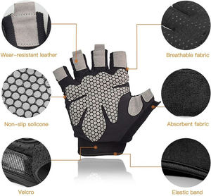 Guantes de Gimnasio Unisex de Cuero Resistente para Deportes, Ejercicio, Levantamiento de Pesas, Entrenamiento de Fisicoculturismo y Fitness - Product Image 3