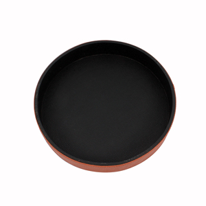 Plateau En Bois Avec Cuir Noir Monté Maison Et Hôtel Table Accessoires Décoratifs Plateau De Service Fournisseur En Gros Indien - Product Image 5